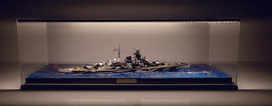 Vitrinen für Modellbau Schiffe. Passt für Bismark-Tirpitz im Maßstab 1:350 80x20x23 cm