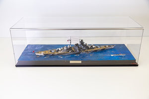 Vitrinen für Modellbau Schiffe. Passt für Bismark-Tirpitz im Maßstab 1:350 80x20x23 cm